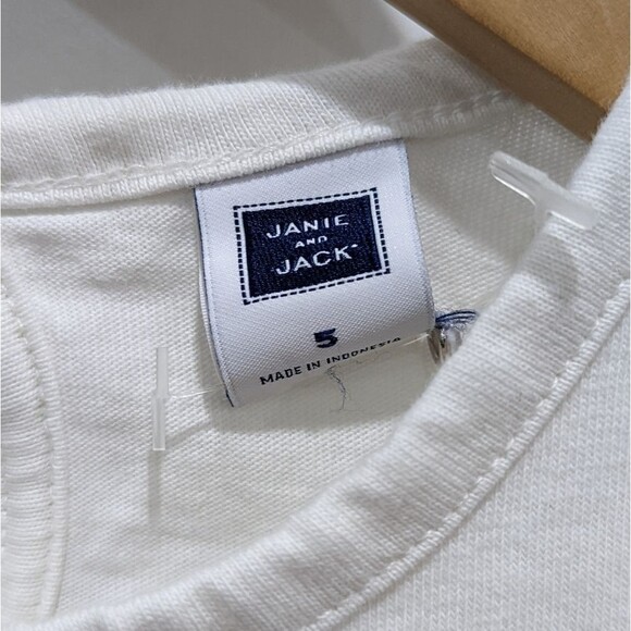 Janie and Jack Heart Valentines red White gold long sleeve shirt girls size 5 - Picture 5 of 8